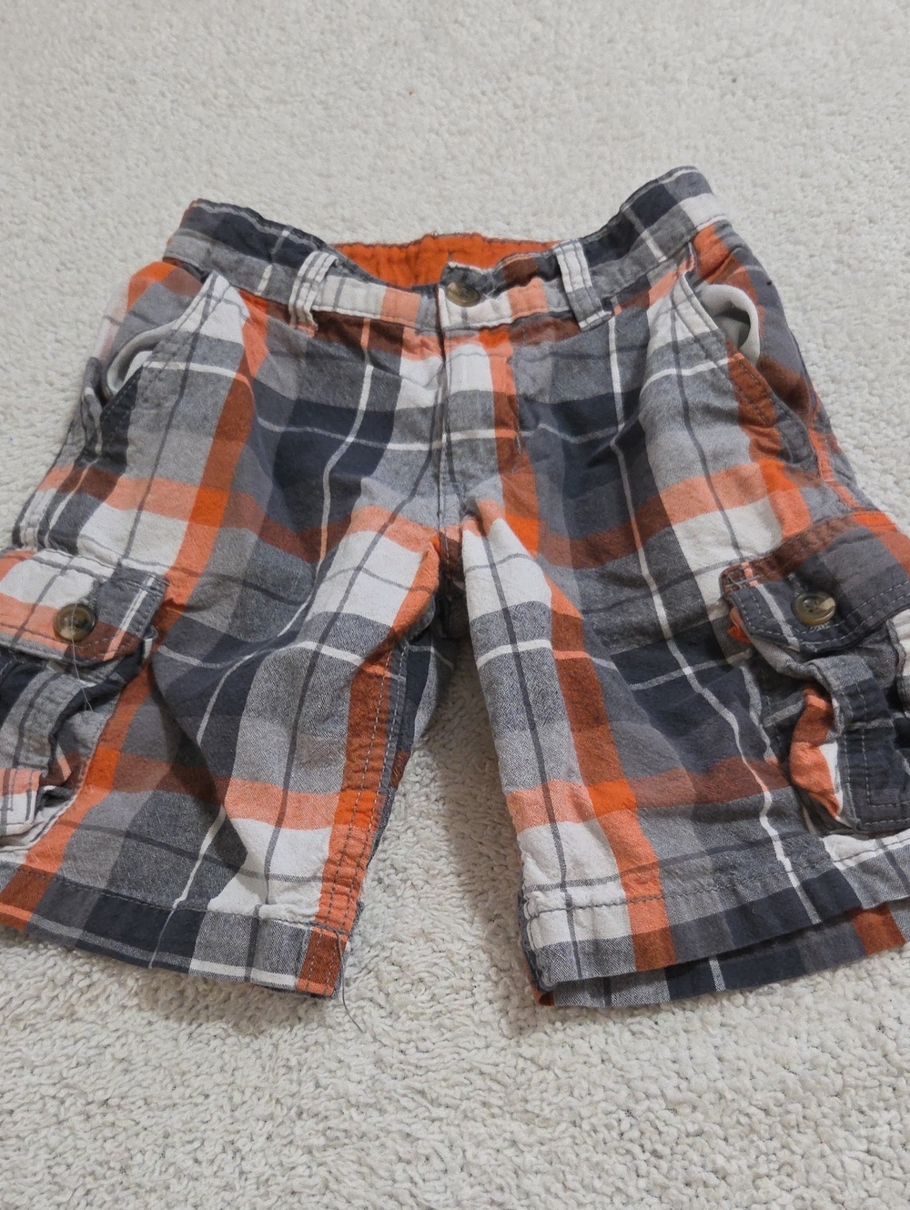 FADED GLORY PLAID CARGO SHORTS
